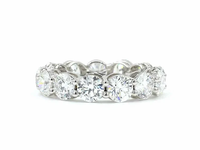 14 karaat witgouden eeuwigheidsring met 7,01 ct. diamant - afbeelding 8 van  9