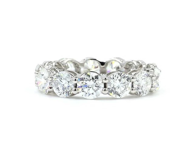 14 karaat witgouden eeuwigheidsring met 7,01 ct. diamant - afbeelding 6 van  9
