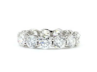 14 karaat witgouden eeuwigheidsring met 7,01 ct. diamant - afbeelding 6 van  9