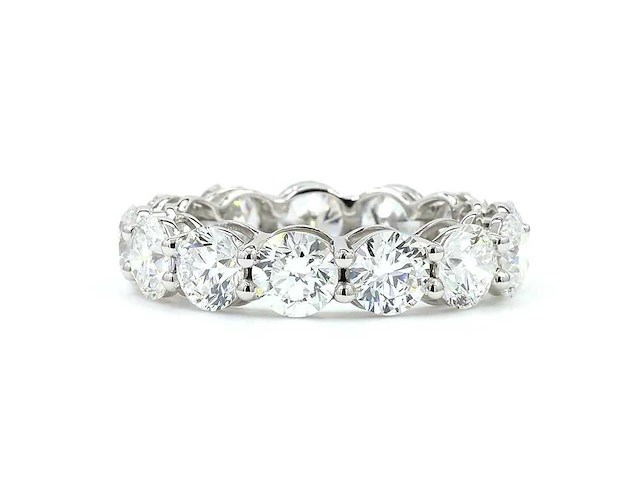 14 karaat witgouden eeuwigheidsring met 7,01 ct. diamant - afbeelding 7 van  9