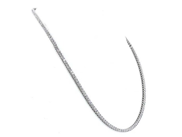 14 karaat witgouden ketting met 11,32 ct. diamant - afbeelding 1 van  5