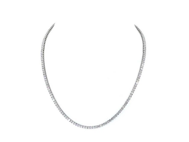 14 karaat witgouden ketting met 11,32 ct. diamant - afbeelding 3 van  5