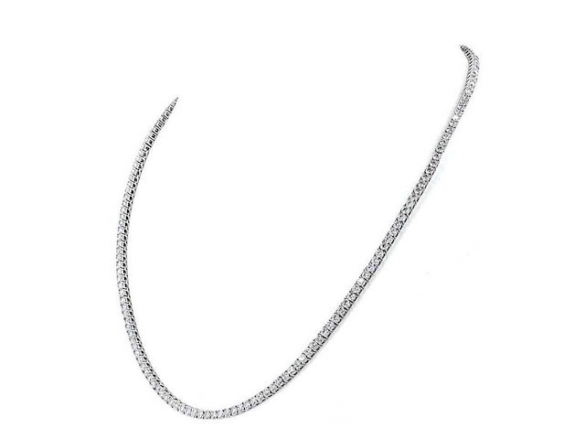 14 karaat witgouden ketting met 11,32 ct. diamant - afbeelding 4 van  5
