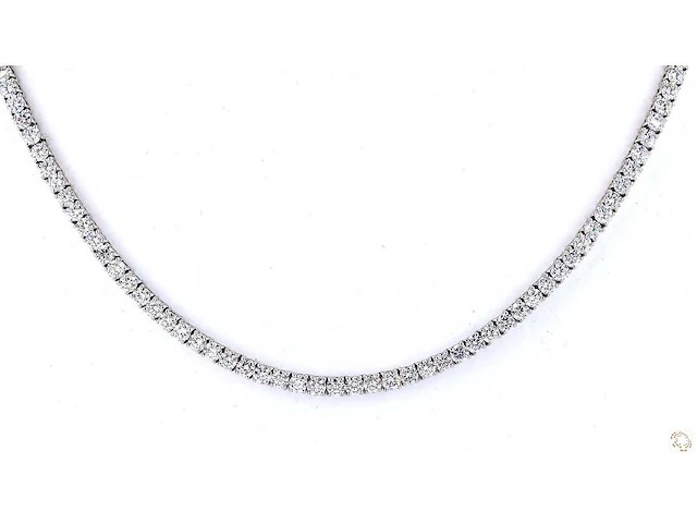 14 karaat witgouden ketting met 11,32 ct. diamant - afbeelding 5 van  5