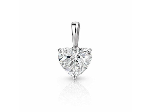 14 karaat witgouden kettinghanger met 1,02 ct diamant - afbeelding 1 van  5