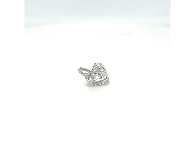 14 karaat witgouden kettinghanger met 1,02 ct diamant - afbeelding 4 van  5