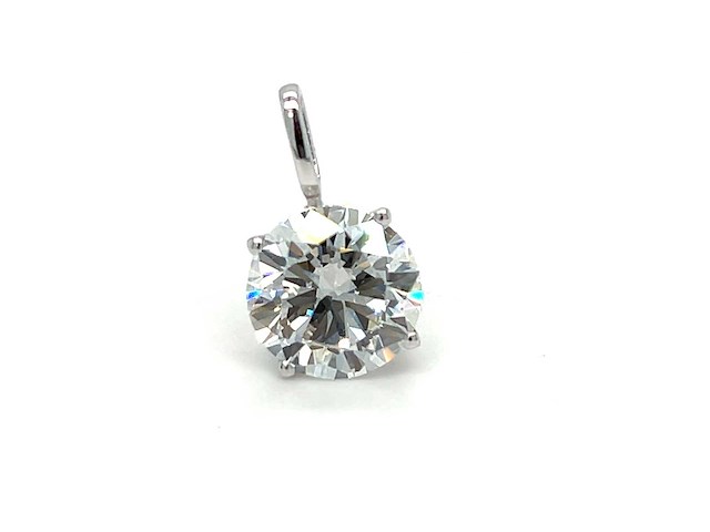 14 karaat witgouden kettinghanger met 5,03 ct. diamant - afbeelding 3 van  3