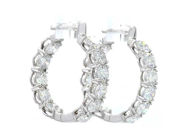 14 karaat witgouden oorringen met 4,14 ct. diamant - afbeelding 3 van  8