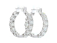 14 karaat witgouden oorringen met 4,14 ct. diamant - afbeelding 3 van  8