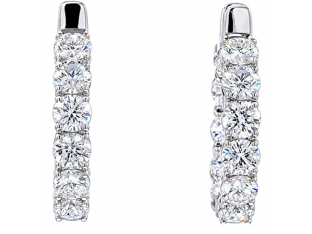 14 karaat witgouden oorringen met 4,14 ct. diamant - afbeelding 4 van  8