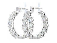 14 karaat witgouden oorringen met 4,14 ct. diamant - afbeelding 6 van  8