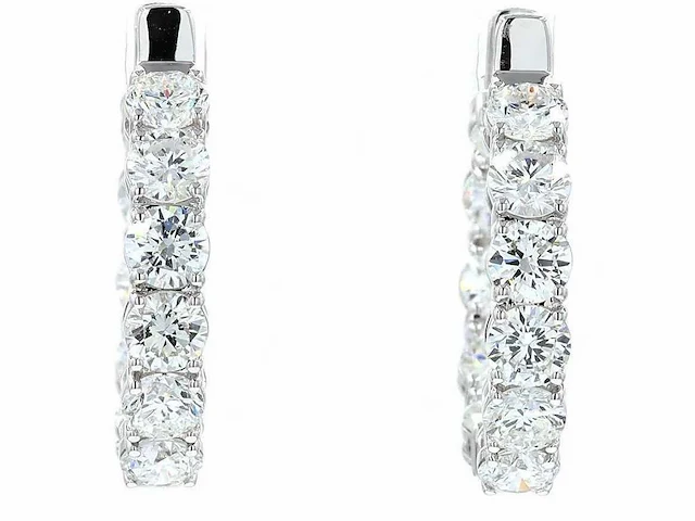 14 karaat witgouden oorringen met 4,14 ct diamant - afbeelding 7 van  8