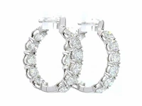 14 karaat witgouden oorringen met 4,14 ct diamant - afbeelding 8 van  8