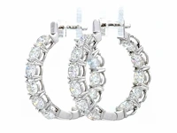14 karaat witgouden oorringen met 4,14 ct. diamant