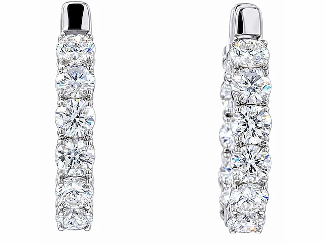 14 karaat witgouden oorringen met 4,14 ct. diamant - afbeelding 4 van  8