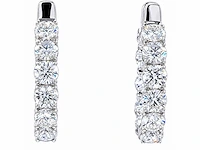 14 karaat witgouden oorringen met 4,14 ct. diamant - afbeelding 4 van  8
