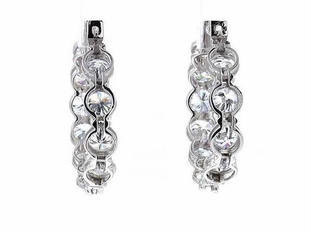 14 karaat witgouden oorringen met 5,60 ct. diamant - afbeelding 2 van  9