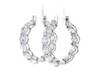14 karaat witgouden oorringen met 5,60 ct. diamant - afbeelding 6 van  9