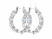 14 karaat witgouden oorringen met 5,60 ct. diamant - afbeelding 7 van  9
