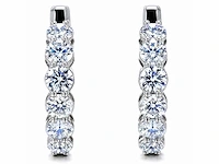 14 karaat witgouden oorringen met 5,60 ct. diamant - afbeelding 8 van  9
