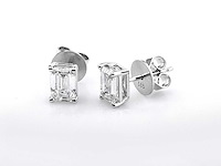 14 karaat witgouden oorstekers met 2,04 crt. diamant - afbeelding 2 van  6