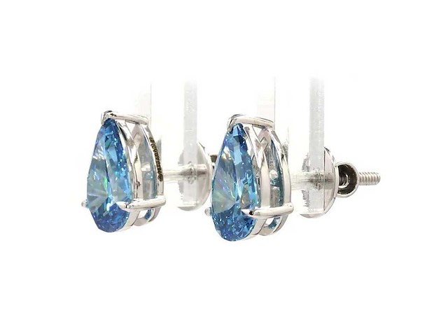 14 karaat witgouden oorstekers met 2,04 ct. diamant - afbeelding 4 van  7