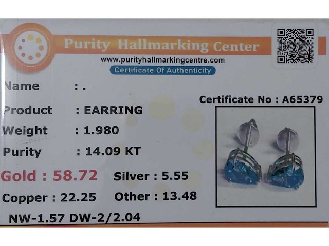 14 karaat witgouden oorstekers met 2,04 ct. diamant - afbeelding 7 van  7