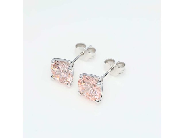 14 karaat witgouden oorstekers met 2,08 crt. diamant - afbeelding 1 van  8