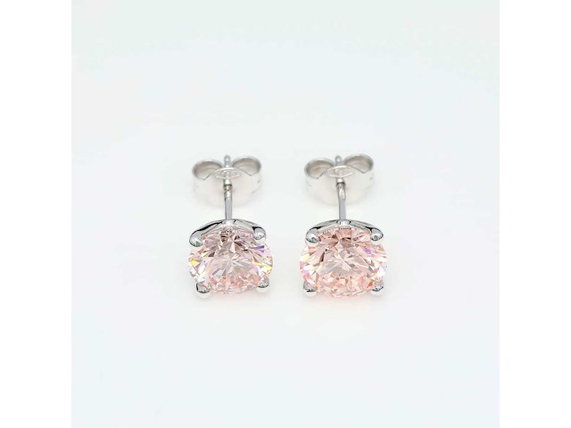14 karaat witgouden oorstekers met 2,08 crt. diamant - afbeelding 2 van  8