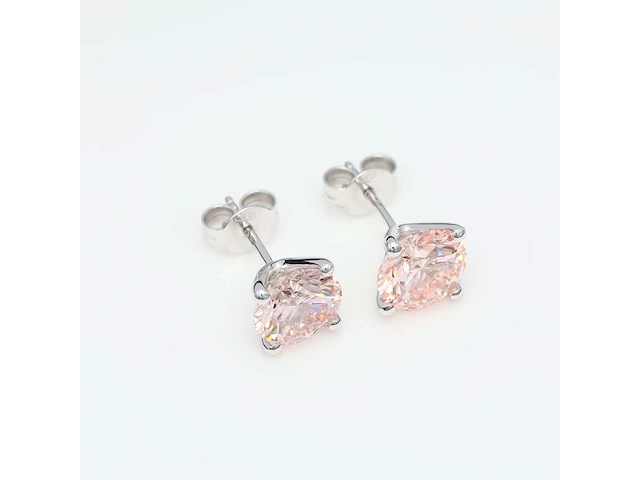 14 karaat witgouden oorstekers met 2,08 crt. diamant - afbeelding 8 van  8