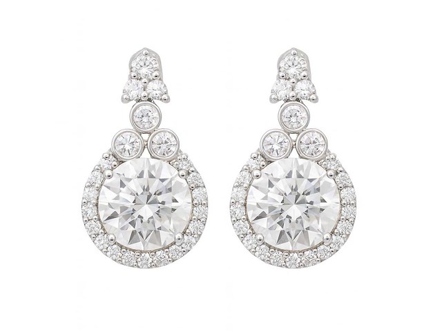 14 karaat witgouden oorstekers met 3,74 ct. diamant - afbeelding 1 van  5
