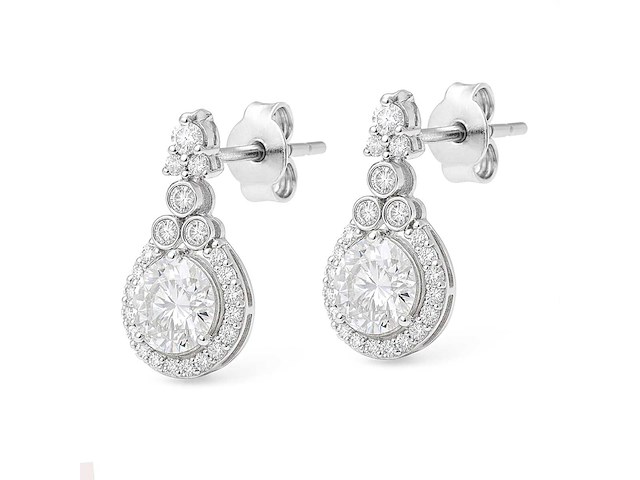 14 karaat witgouden oorstekers met 3,74 ct. diamant - afbeelding 4 van  5