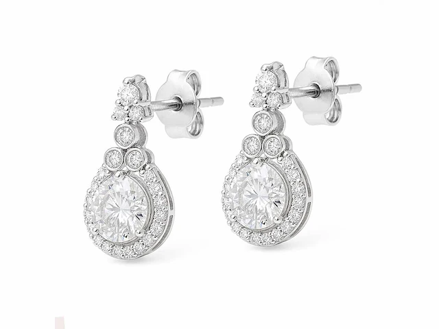 14 karaat witgouden oorstekers met 3,74 ct. diamant - afbeelding 3 van  5