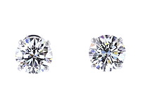14 karaat witgouden oorstekers met 4,02 ct. diamant - afbeelding 1 van  9