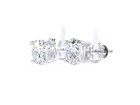 14 karaat witgouden oorstekers met 4,02 ct. diamant - afbeelding 2 van  9