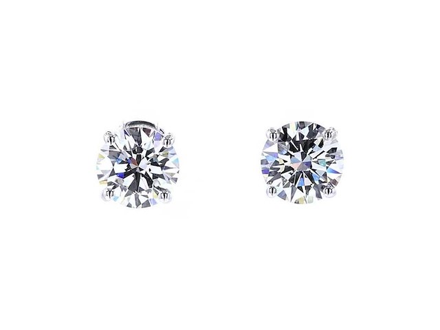 14 karaat witgouden oorstekers met 4,02 ct. diamant - afbeelding 7 van  9