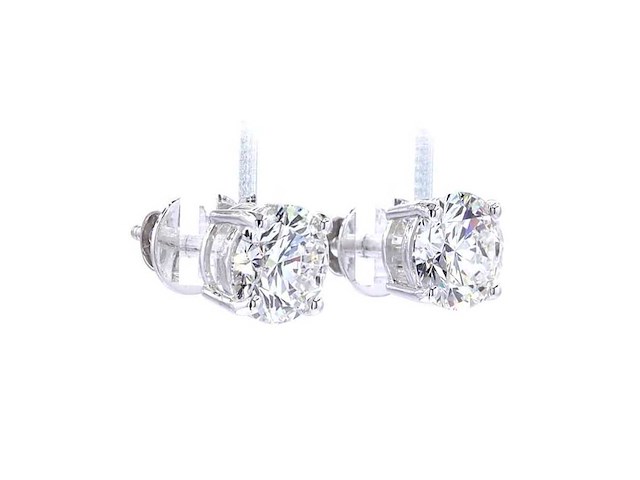 14 karaat witgouden oorstekers met 4,02 ct. diamant - afbeelding 9 van  9