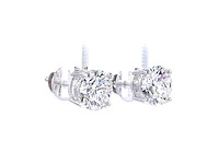 14 karaat witgouden oorstekers met 4,02 ct. diamant - afbeelding 9 van  9