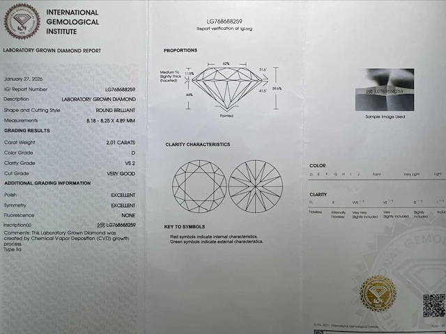 14 karaat witgouden oorstekers met 4,03 crt diamant - afbeelding 2 van  7