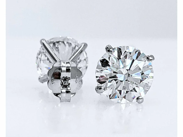 14 karaat witgouden oorstekers met 4,03 crt diamant - afbeelding 5 van  7