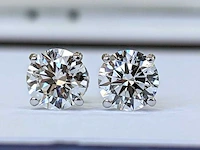 14 karaat witgouden oorstekers met 4,03 crt diamant - afbeelding 7 van  7