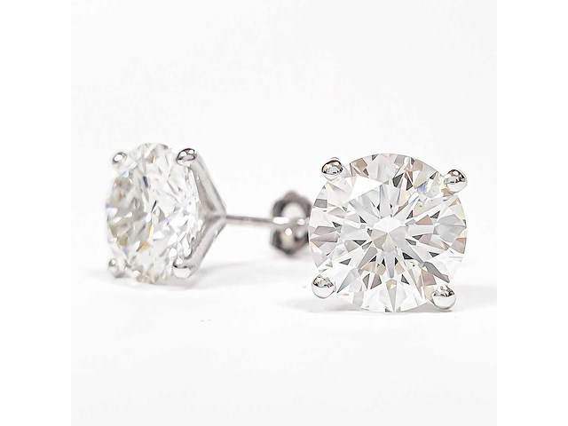 14 karaat witgouden oorstekers met 4,13 ct. diamant - afbeelding 6 van  8