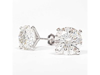 14 karaat witgouden oorstekers met 4,13 ct. diamant - afbeelding 6 van  8