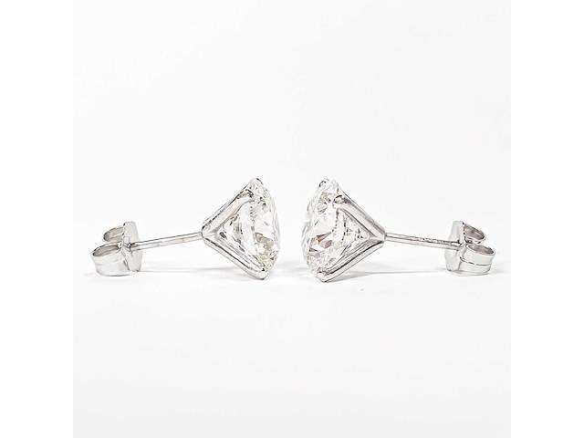 14 karaat witgouden oorstekers met 4,13 ct. diamant - afbeelding 7 van  8