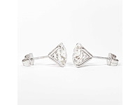 14 karaat witgouden oorstekers met 4,13 ct. diamant - afbeelding 7 van  8