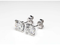 14 karaat witgouden oorstekers met 6,00 crt diamant - afbeelding 1 van  7