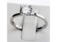 14 karaat witgouden ring met 1,01 natuurlijke diamant - afbeelding 3 van  6
