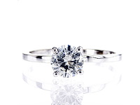 14 karaat witgouden ring met 1,01 natuurlijke diamant - afbeelding 1 van  6
