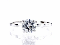 14 karaat witgouden ring met 1,01 natuurlijke diamant