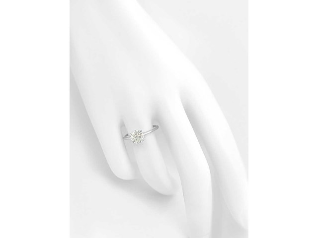 14 karaat witgouden ring met 1,02 crt natuurlijke diamant - afbeelding 3 van  4